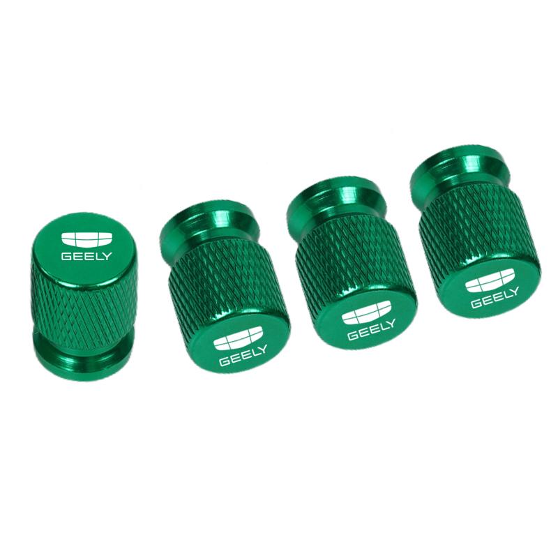 4pcs Car Wheel Tire Valve Caps Tyre Stem Covers Airdust Waterproof For Geely Atlas Coolray Emgrand EC7 EC8 X7 EX7 CK2 CK3 GL GS