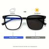 Fashionable Anti Blue Light Glasses Men's and Women's Square Glasses with Color Changing Lenses Casual Style