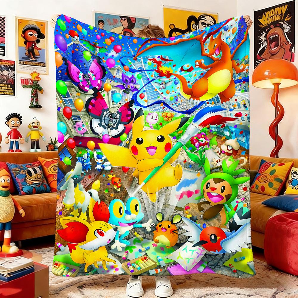 P-Poke-mons Throw Blankets for Bed Nap Blanket Home and Decoration Bedspread the Anime Sofa Bedspreads Picnic & Throws Double