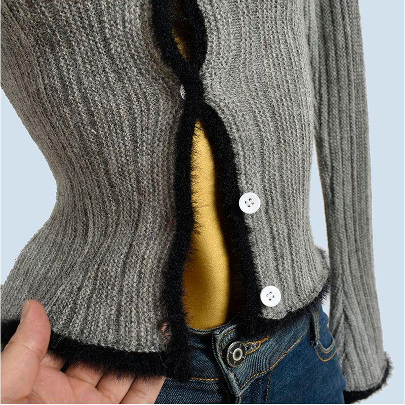 2025 New Women's Clothing Spring and Autumn Winter New Gradient Color Knitted Small Cardigan Inner Wear Single Breasted Sweater Lapel Short