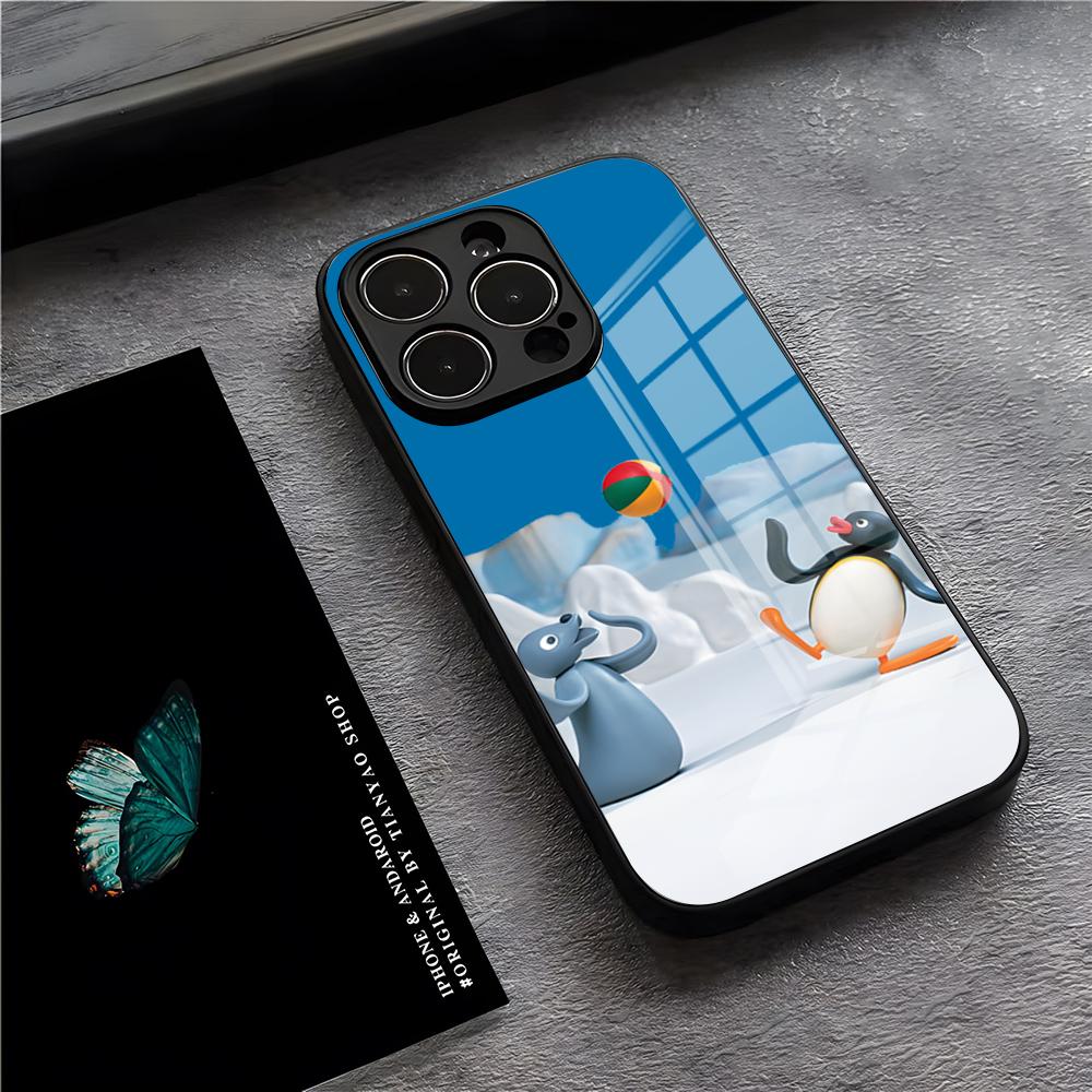 P-Pingu Penguin Phone Case For IPhone 17 Pro Max 15 Pro 16 14 Plus 12 13 Mini 11 Pro Shockproof Glass Cover