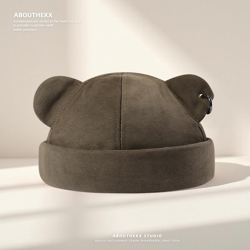 Cute Cat Ears Melon Skin Hat for Women Japanese Street Ring Yuppie Hat Spring and Autumn Versatile Landlord Hat