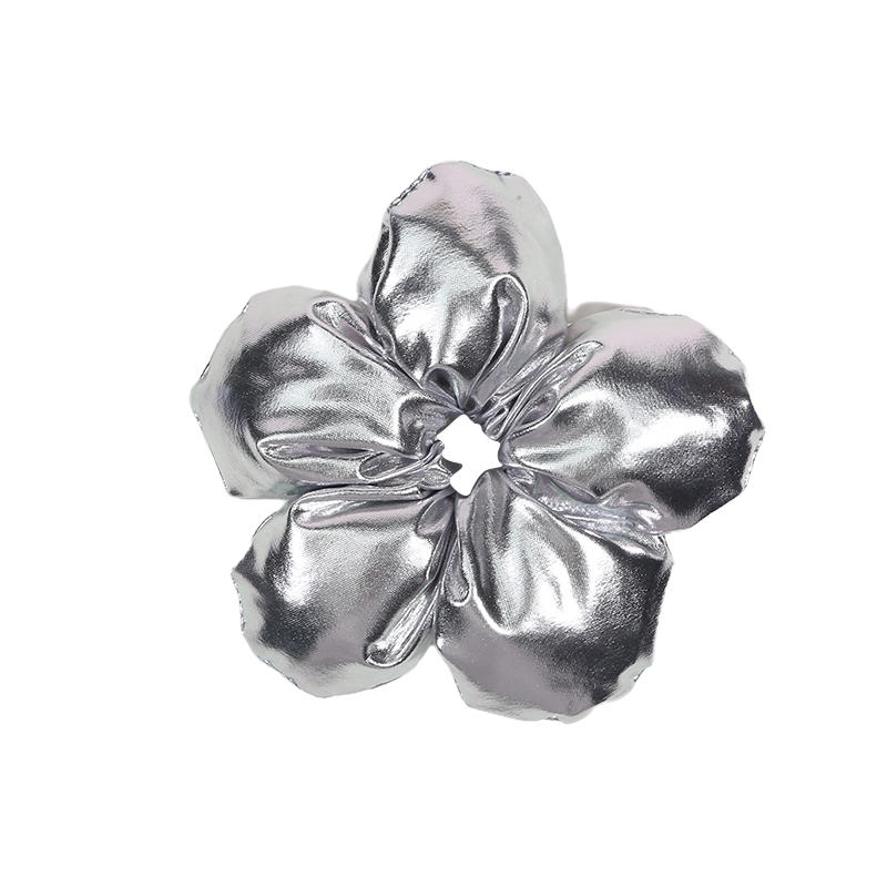 Trendy Oversized Blue Flower Scrunchie Headdress Women Girls Design Rubber Elastic Hair Band Vacation Hair Accessories