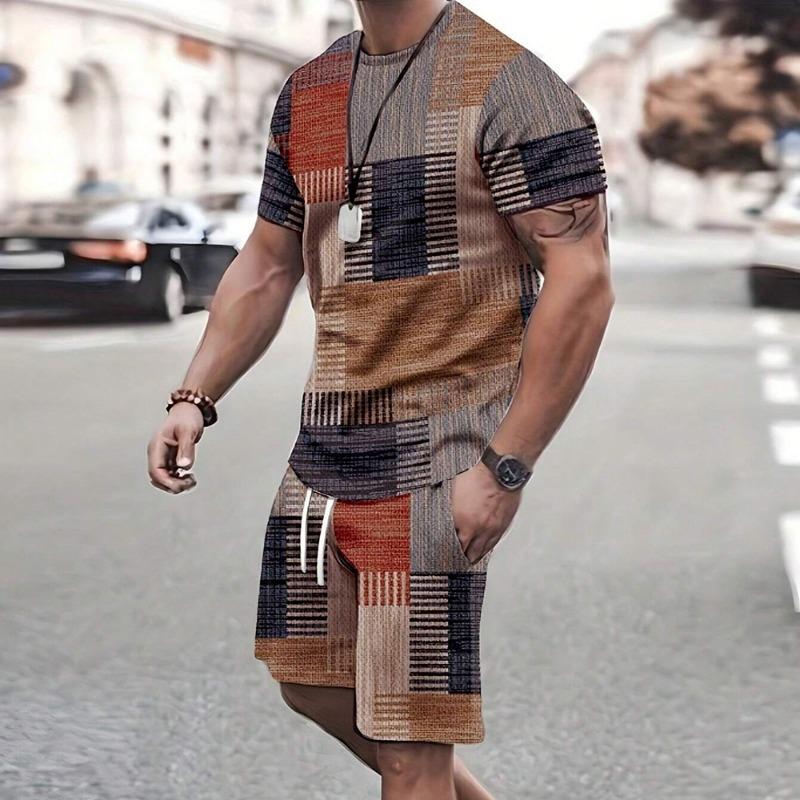 Set la modă pentru copii, îmbrăcăminte sport, set cu mâneci scurte și pantaloni scurți, casual, set tricou și pantaloni scurți, retro, cool, respirabil, set de vară din două piese