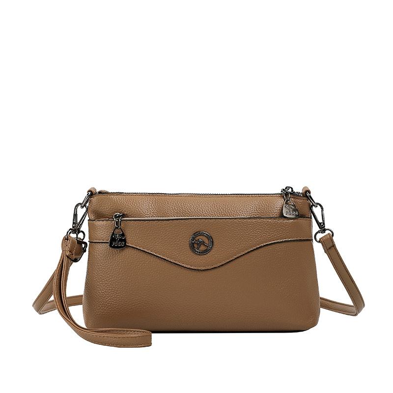 Elegant Crossbody Bag with Textured Finish and Dual Zip Pockets