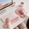 3Pcs Soft Keyboard Wrist Rest Set PU Leather Hand Rest Keyboard Wristband Mouse Mat For Office Use