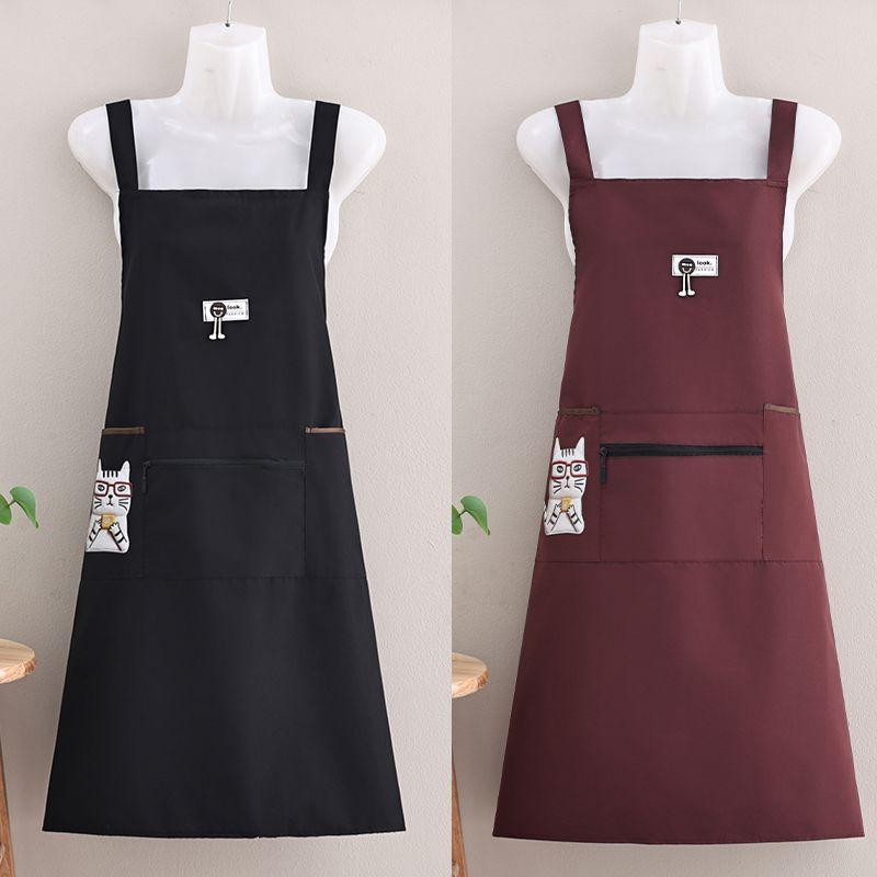 Waterproof Zipper Kitchen Apron for Cooking and Catering