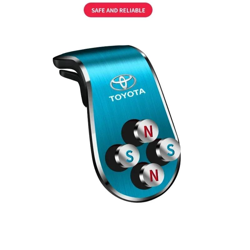 1x Car Magnetic L-shaped Car Dedicated GPS Phone Holder Emblem for Toyota TRD Chr Corolla Camry Rav4 Yaris Hilux Prius Avensis Auris