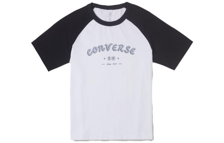 Converse Raglan Sleeve T Shirt Women s Black White 10026176-A01 M