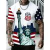 Men's USA 250th Anniversary T-Shirt American Flag Print Oversized Tees Patriotic 4th Of