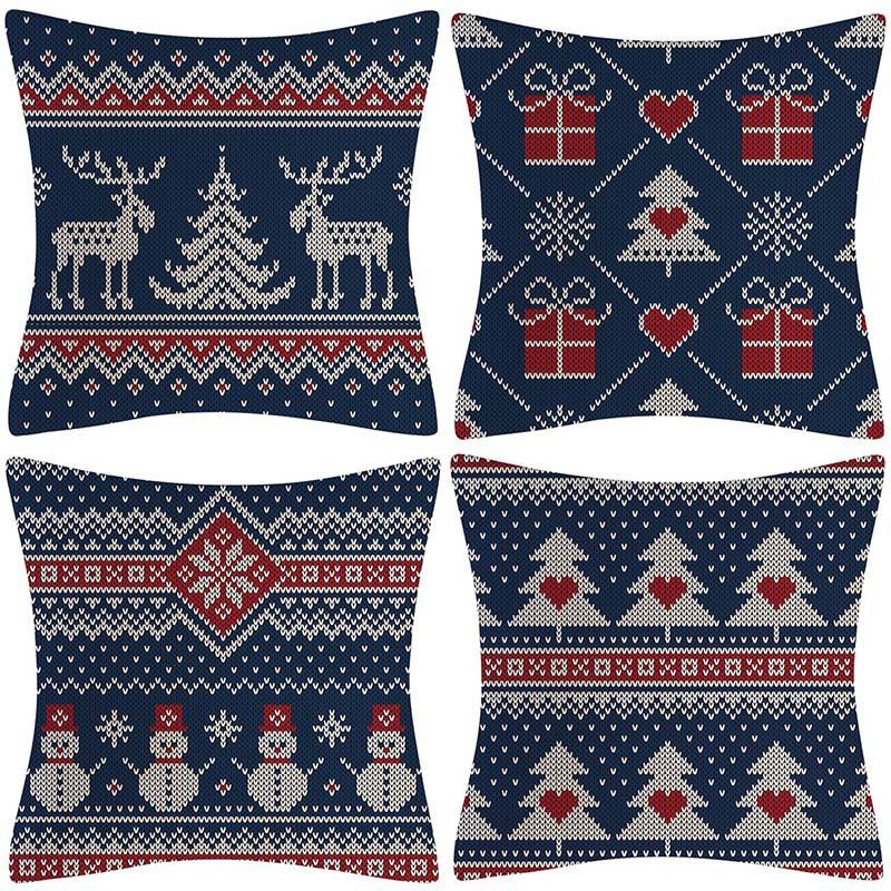 Christmas Pillowcase Combination Multi-patterned Cushion Party Festive Sofa Living Room Pillowcase Pillowcase