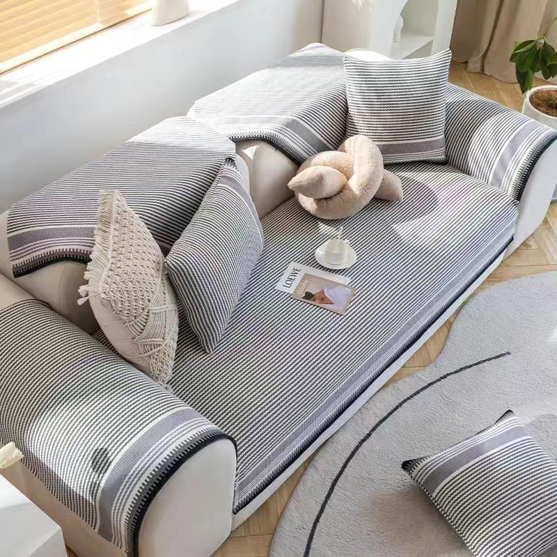 Japanese Cotton And Linen Woven Sofa Cushion Universal Fabric Non-Slip Seat Cushion Summer Simple Seat Cushion Sofa Cover Towel