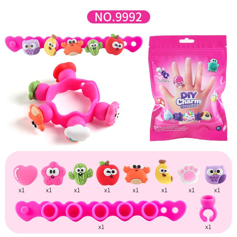Kids DIY Silicone Bracelet Ring Kit Cartoon Animal Creative Educational Toy Gift for Toddlers