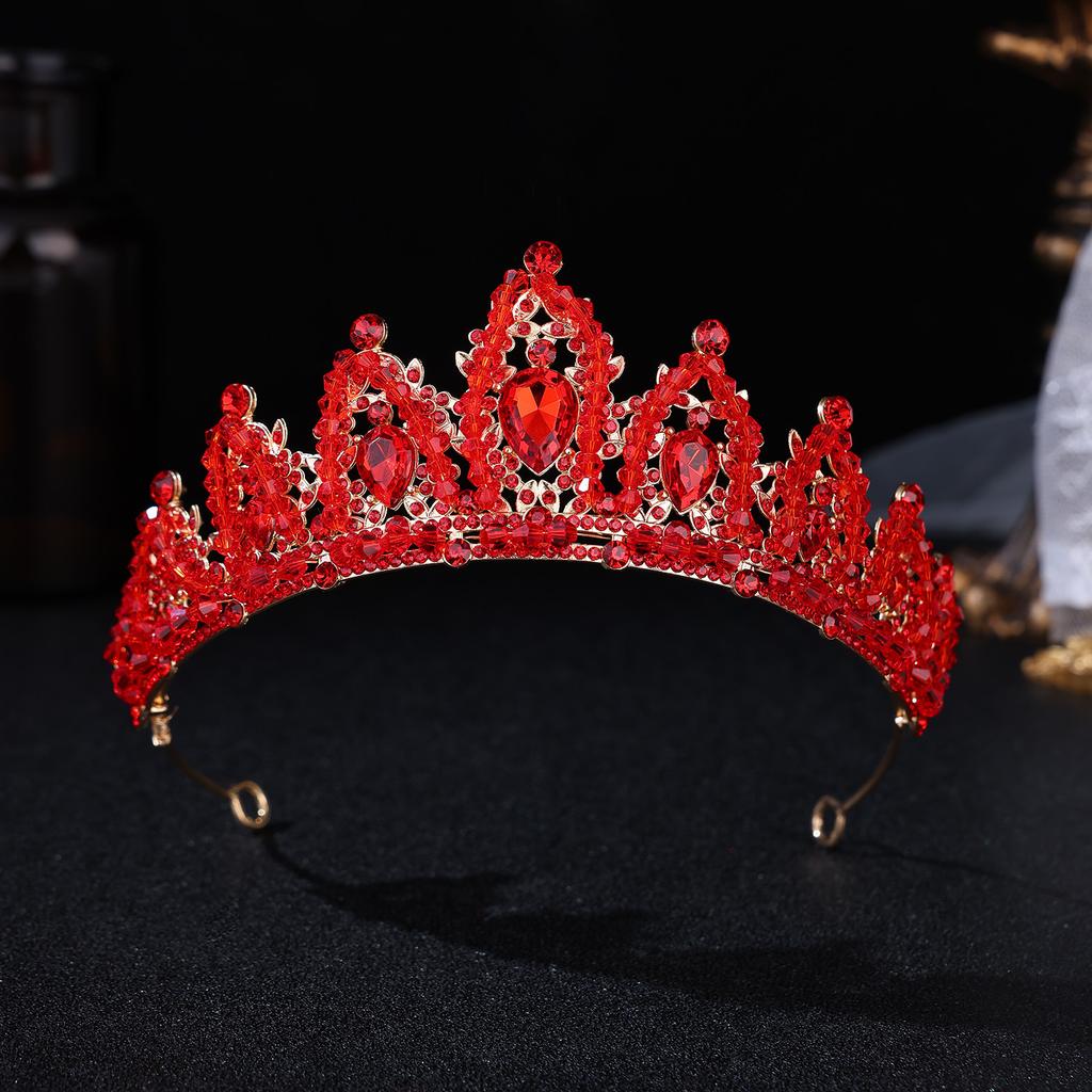 European and American Bride Crown Rhinestone Headwear Baroque Princess Water Drop Crown Wedding Hair Accessory Dress and Wedding Dress Accessories