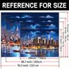 New York Waterfront Cityscape Tapestry, Urban Skyscraper Backdrop for Living Room Decor