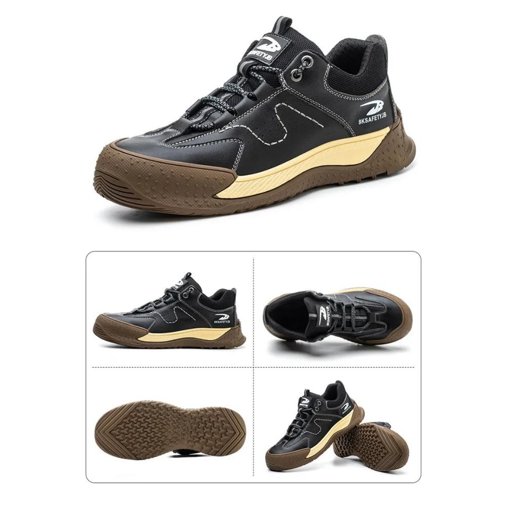 Waterproof Work Shoes Men Leather Safety Shoes Man Anti-puncture Safety Shoes Sneakers with Steel Toe Cap Anti-slip Work Boots