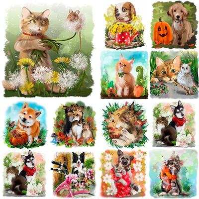 5D fai da te pittura diamante gatti e cani diamante ricamo animale punto croce pieno rotondo trapano arredamento casa manuale arte regalo
