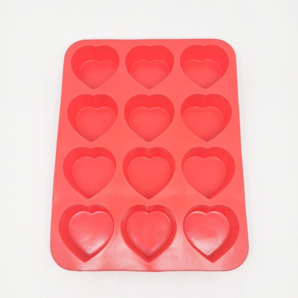 12-Cavity Heart-Shaped Mousse Cake Mold Food Grade Silicone French Pastry Mold  Dessert Making