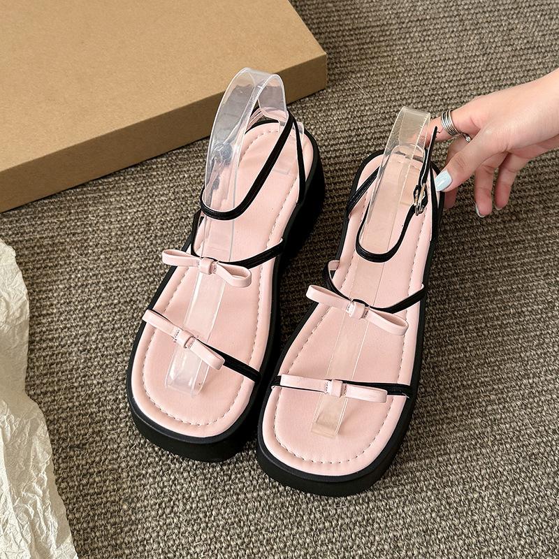 Silver Sandals Women's 2025 New Summer Wear Exquisite Roman Straps Thick Sole Heightening French Style Skirt Fashion