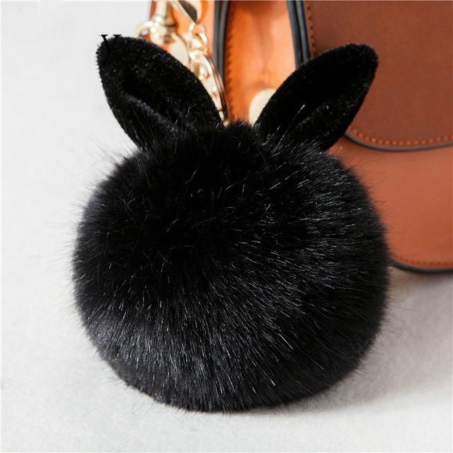 Nauji pliušiniai zuikučių žaislai Ausies raktų pakabukas Rabbit grandinėlė Kailinė moteriška rankinė pakabukai Raktų pakabukas Automobilio pakabukas Laikiklis Papuošalai