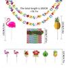 156PCS Table Skirt Package Hawaii Tassel Table Surround Simulation Turtle Back Leaf Festival Party Atmosphere Table Decoration