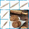 Nudelholz mit Prägung aus massivem Holz, Weihnachtsstil, Musterdruck, Nudelholz für Fondant, Kuchen