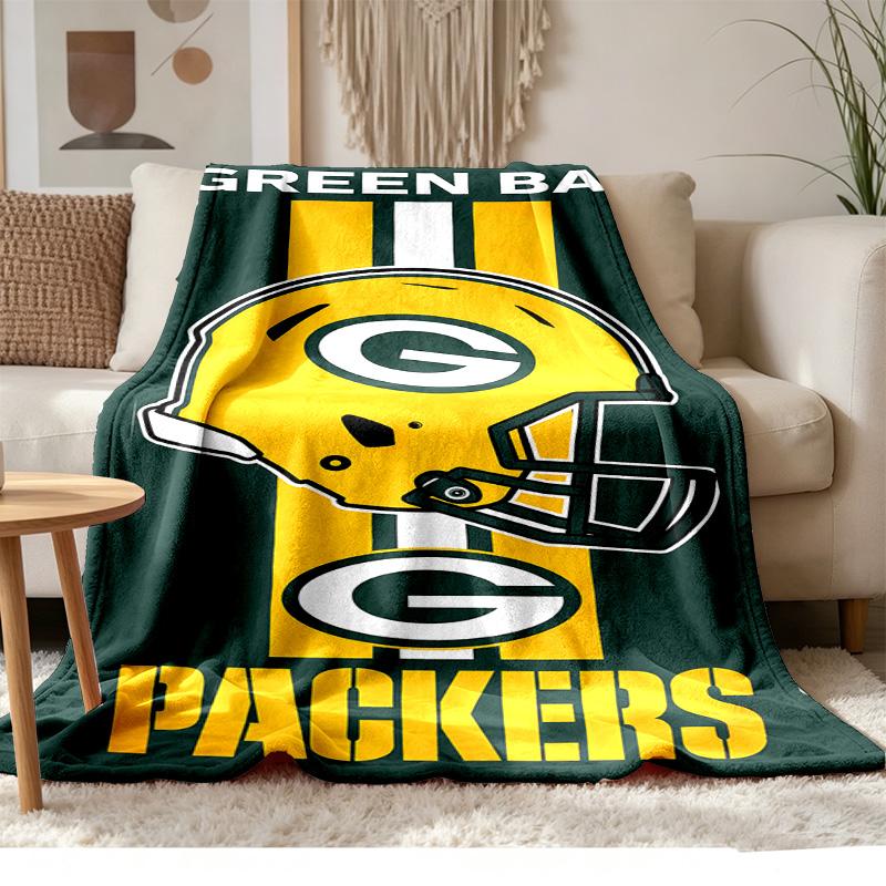 Green Bay Packers Soft and Comfortable Flannel Suitable for Sofas Living Rooms Outdoor Camping Travel and Also Makes a Great Anniversary Gif