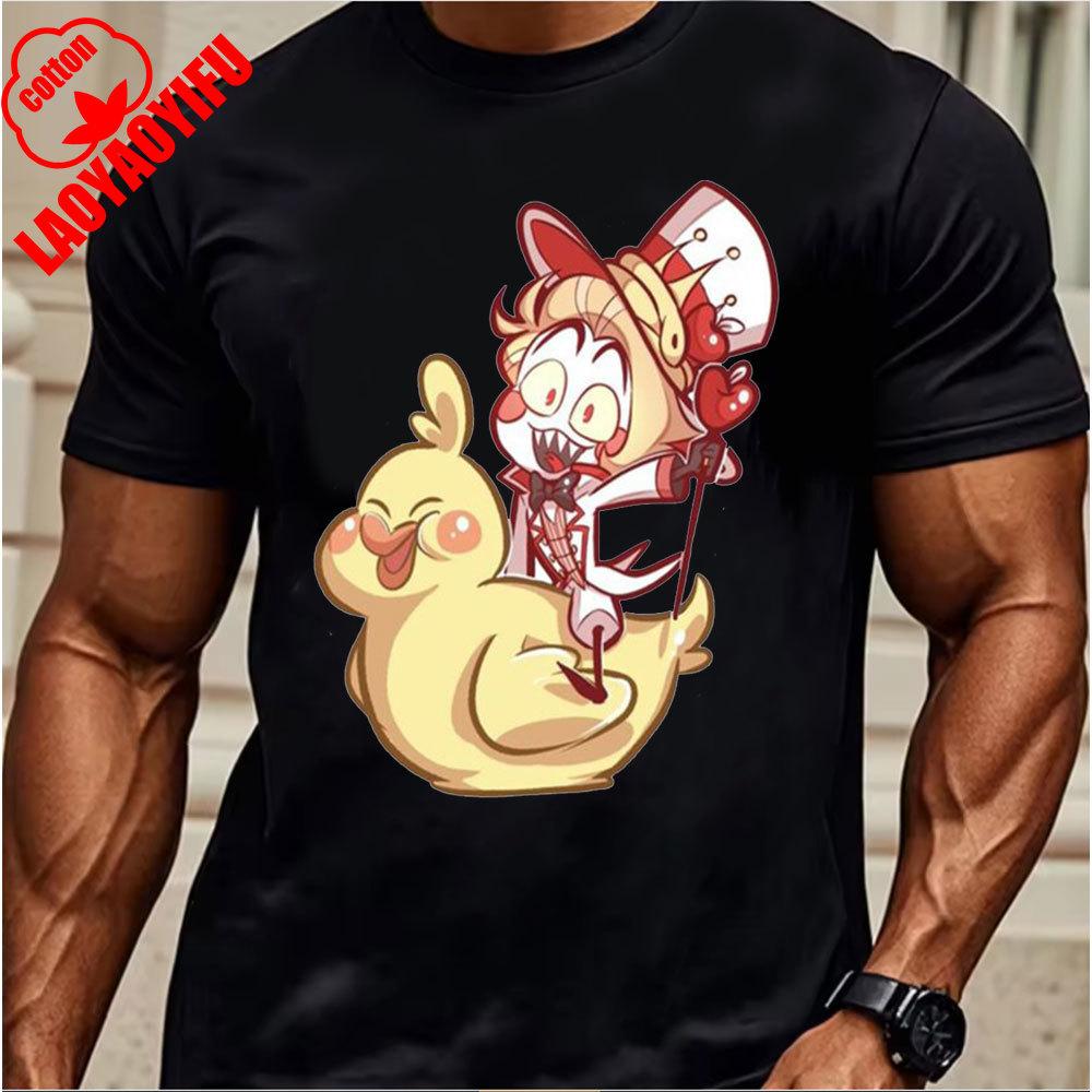 Hazbin Hotel Lucifer 2025 T-Shirt Comfortable Personality High Quality Cotton Tops Two-dimensional Nostalgia Retro Unique