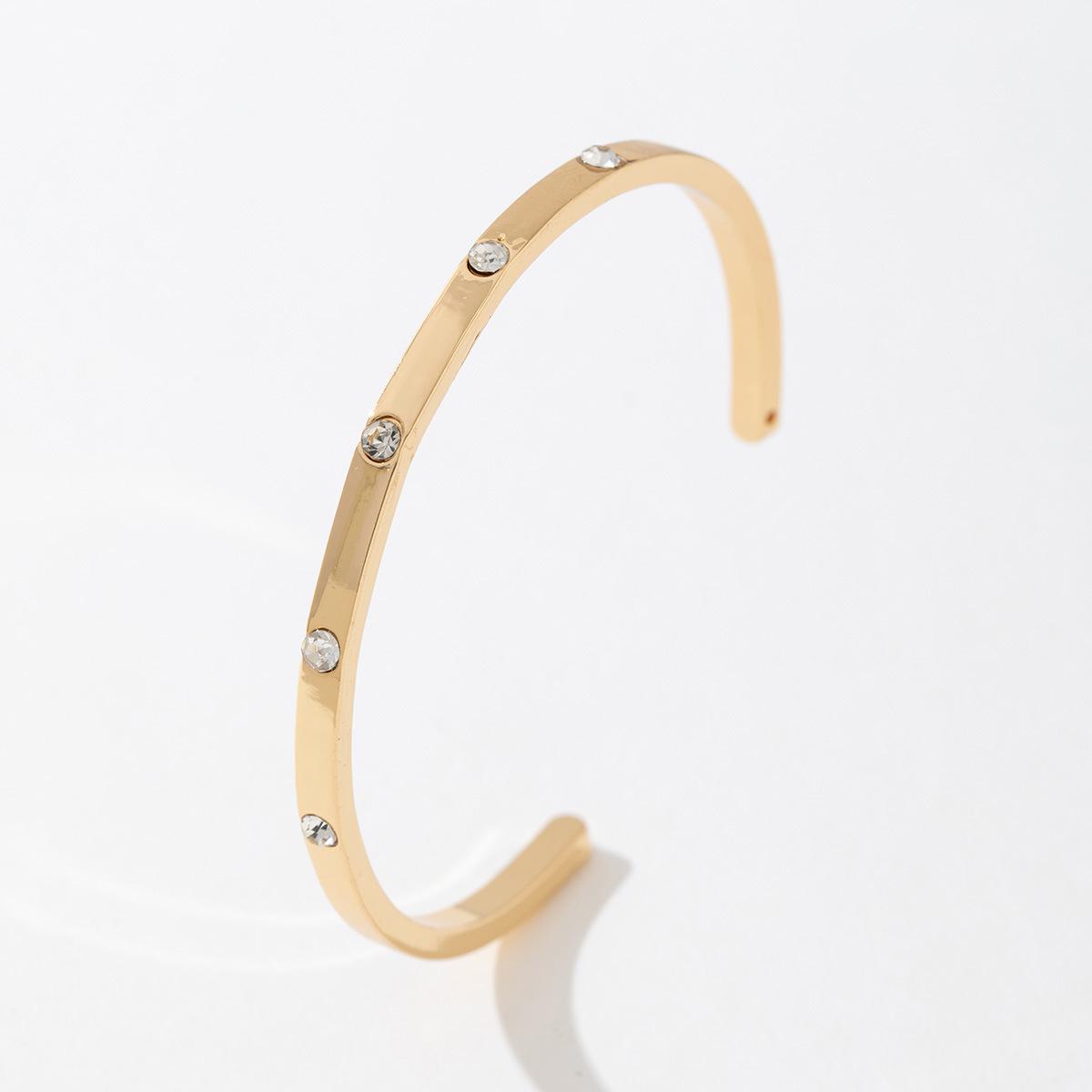 Gold Rhinestone High-End Women s Luxury Simple Ring Bracelet Jewelry