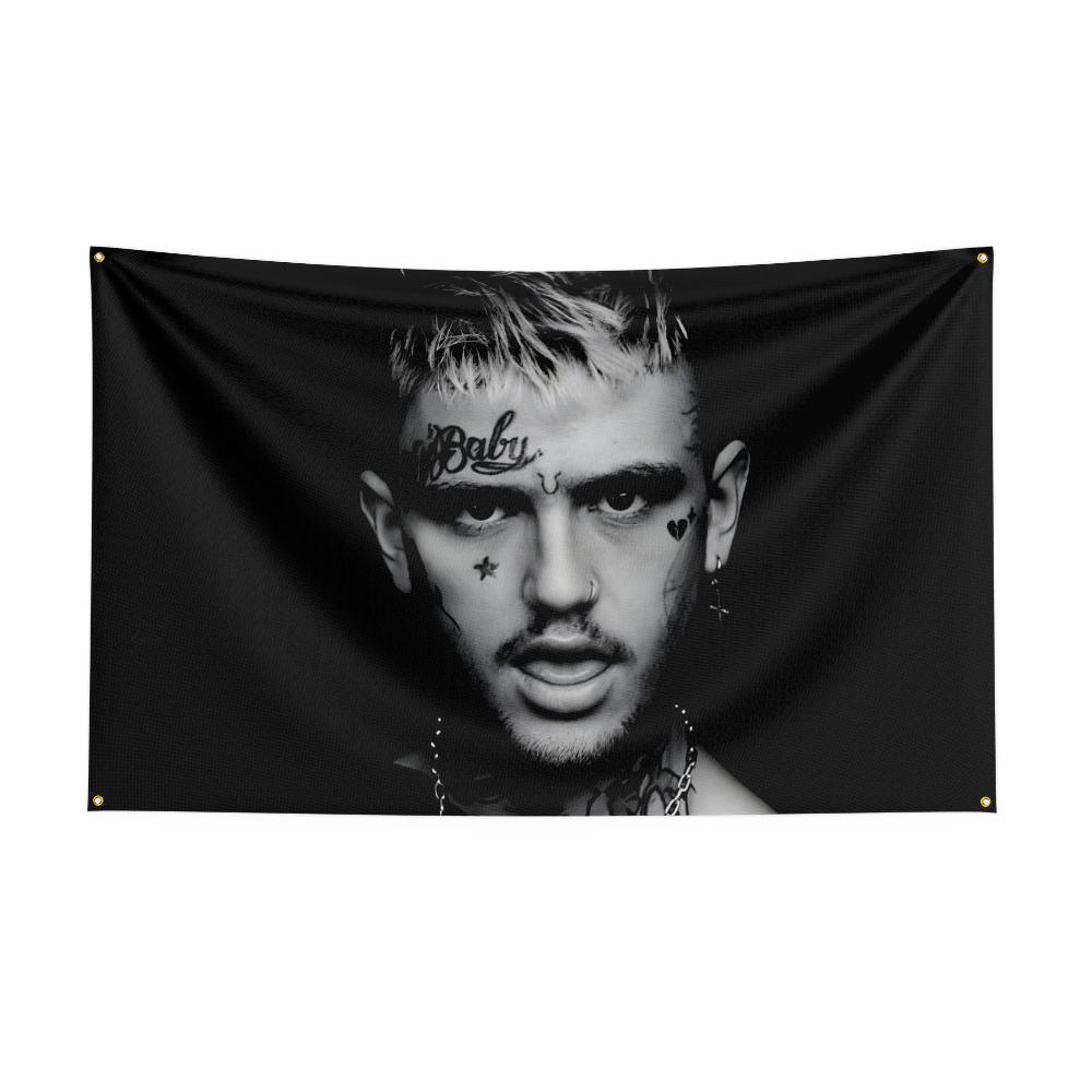 L-lil peeps Flag Rock Music Band Banner HD Printing Tapestry Exhibition, Music Band Fans, Garage Decor