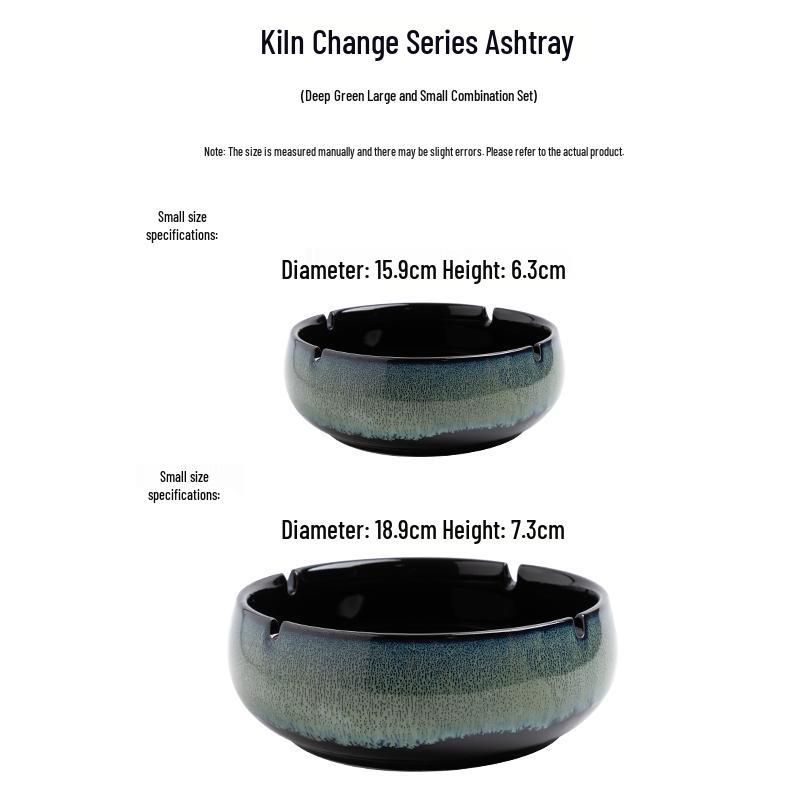 Large Ceramic Ashtray – Creative Retro Chinese Style for Living Room or Office