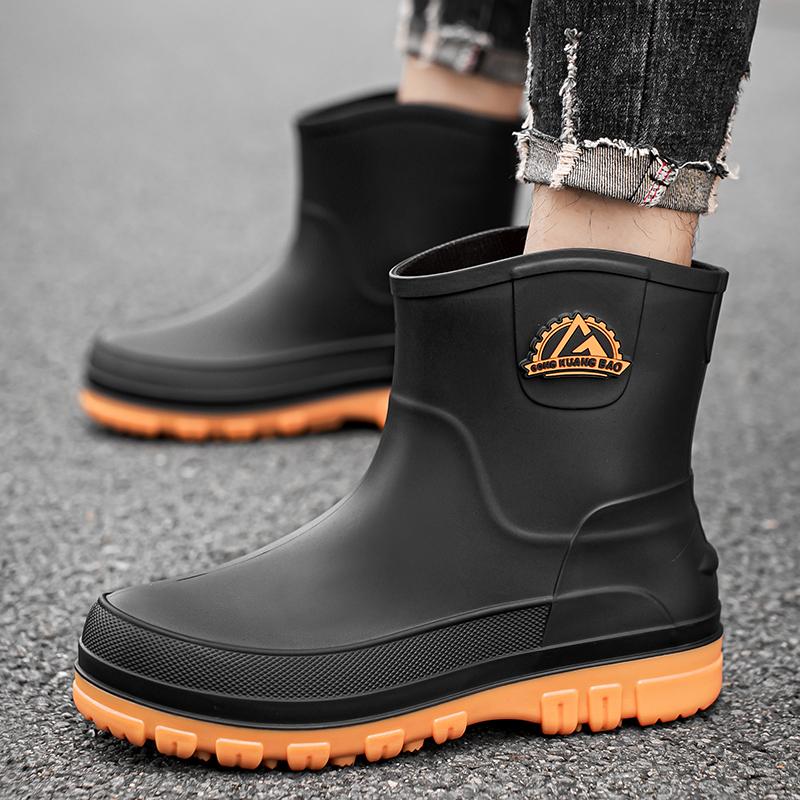 Męskie buty robocze dla szefa kuchni wodoodporne olejoodporne buty do pracy w kuchni antypoślizgowe kalosze do kostki mężczyzna hotelowa restauracja obuwie ochronne