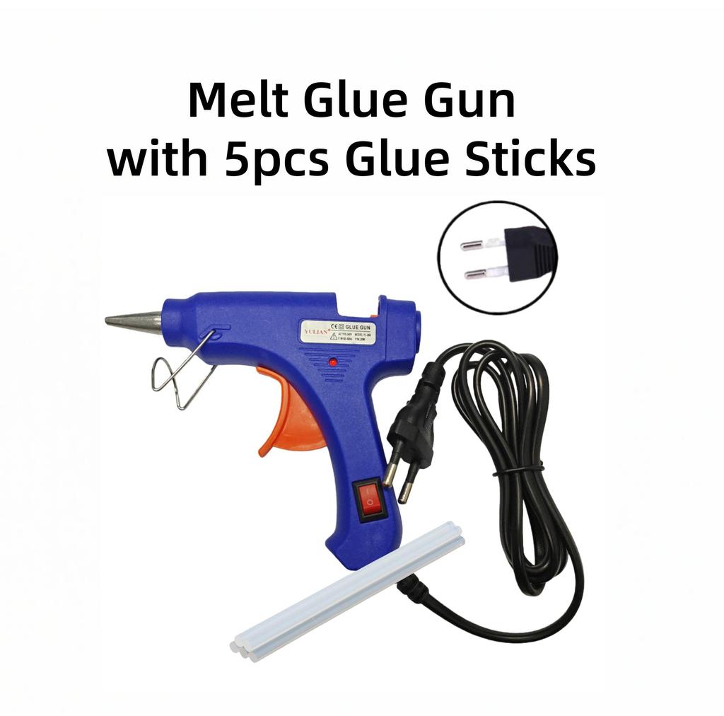 Mini 20W Schmelzklebpistole mit 7*100mm transparenten Klebesticks für DIY Kunst, Handwerk und schnelle Reparaturen