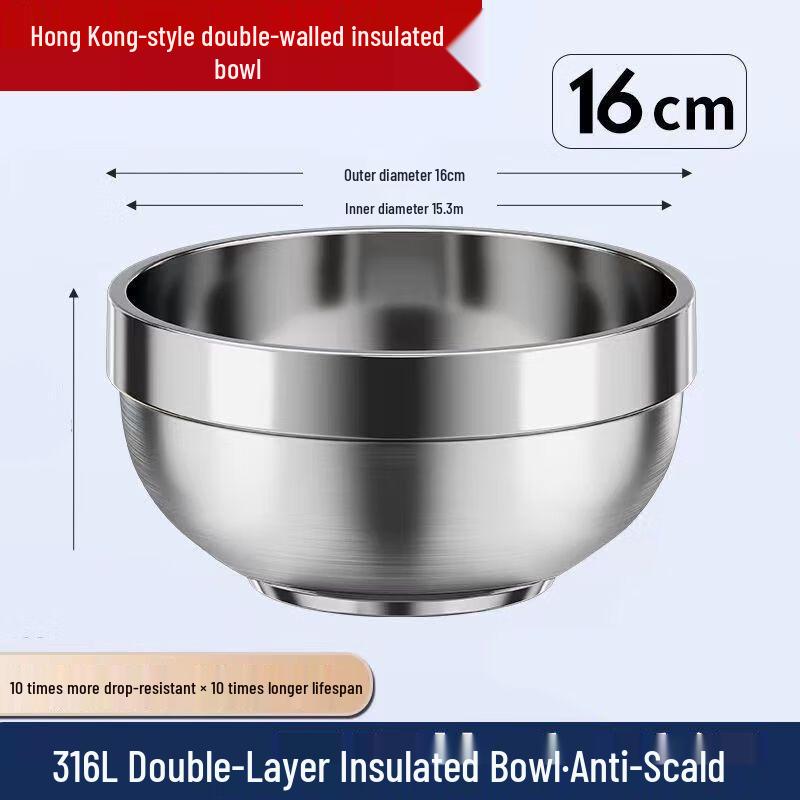 Food-Grade Double-Wall Stainless Steel Bowl Set