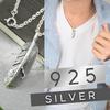 EPIC BOLEN Silver 925 Feather Eagle Bird Necklace for Men, Small Silver Pendant with Azuki Chain, 45cm