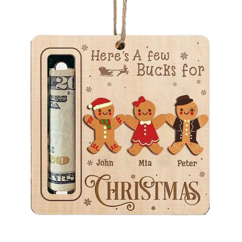 1Pc Wooden Gift Christmas Ornament Surprise Dress Up Christmas Wallet Pendant Christmas Print