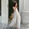 French temperament neck dress women's early spring new seaside vacation wind backless A-word long dress fairy dress