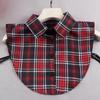 Ins Fake Collar Plaid Shirt Detachable Collars Solid Shirt Womens Dickie Collar White Girls Top Clothes Dickey Collar For Women