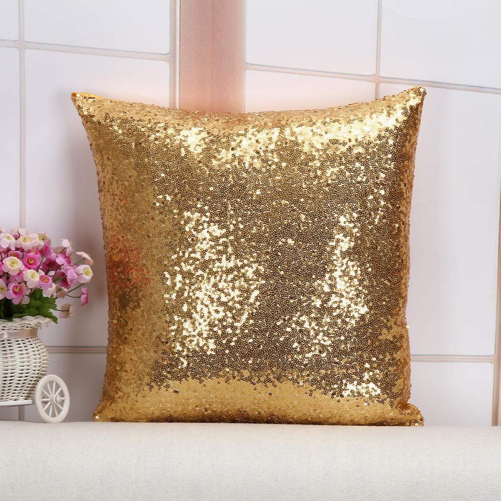 Sequin Pillow Covers Square Glitter Pillow Cases Decorative Sparkling Throw Pillow Covers Cushion Case for Sofa Bedroom Living Room Wedding Home Decor