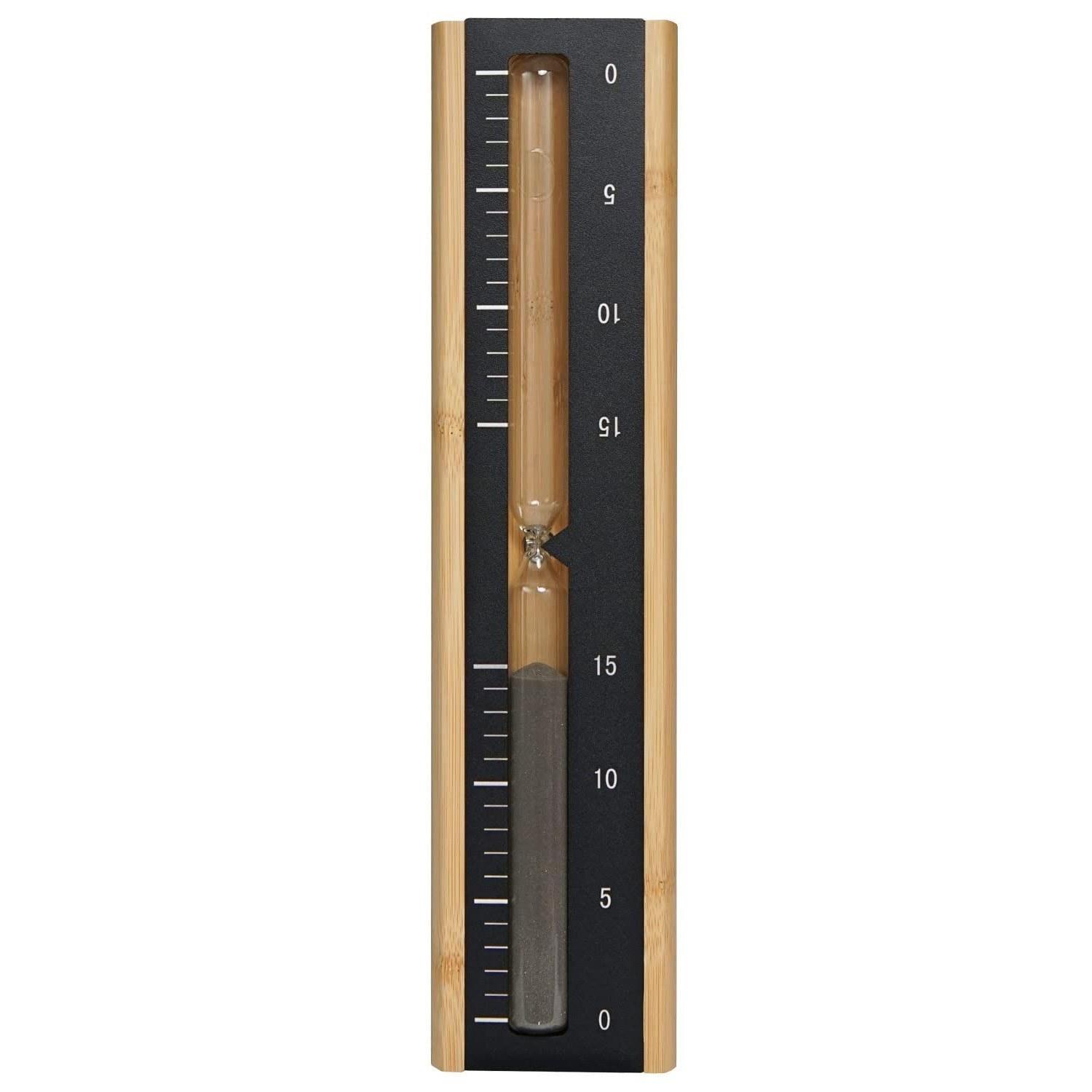 MILAAM Sauna Sand Timer SAD 15-Minute Wall-Mounted Rotating Heat-Resistant Moisture-Resistant Natural Bamboo