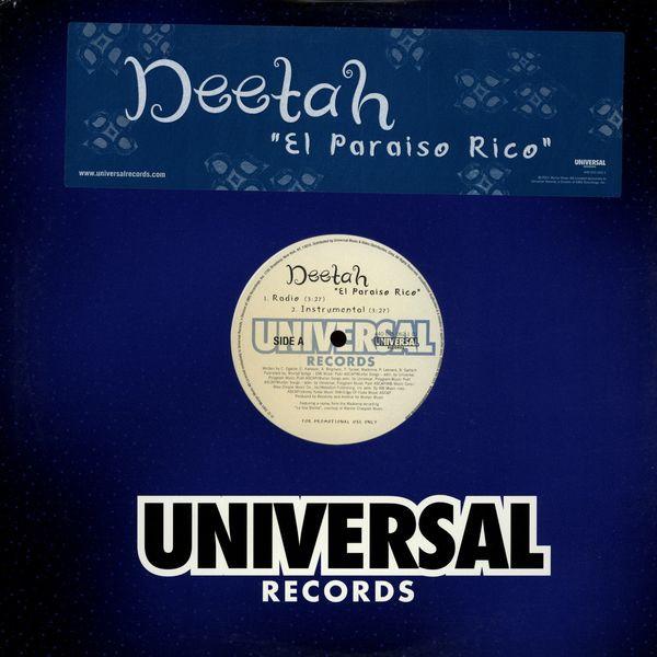 

12inch Record DEETAH El Paraiso Rico 4400150621DJ UNIVERSAL RECOR 2001 US Dance Electronica Used
