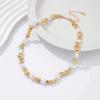 PuRui Trendy Gold Color Plastic Beads Creative Necklace for Women Retro Imitation Zircon Banquet Aesthetic Zircon Accessories