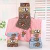 Cartoon Embroidered Leopard Print Coral Fleece Towel & Quick-Dry Hair Cap Set for Men, Women, and Kids