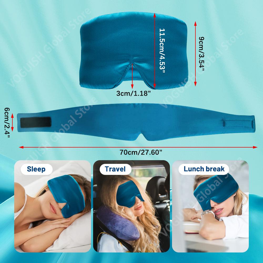 100% Natural Mulberry Silk Sleeping Eye Mask Silk Eye Patch Blackout Light Eyeshade Travel Nap Eyepatch Soft Smooth Blindfold
