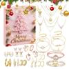 Weihnachtsschmuckkalender Advents-Weihnachts-Advents-Mädchen Ohrring-Armband-Set Feiertagskalender für Frauen Mädchen