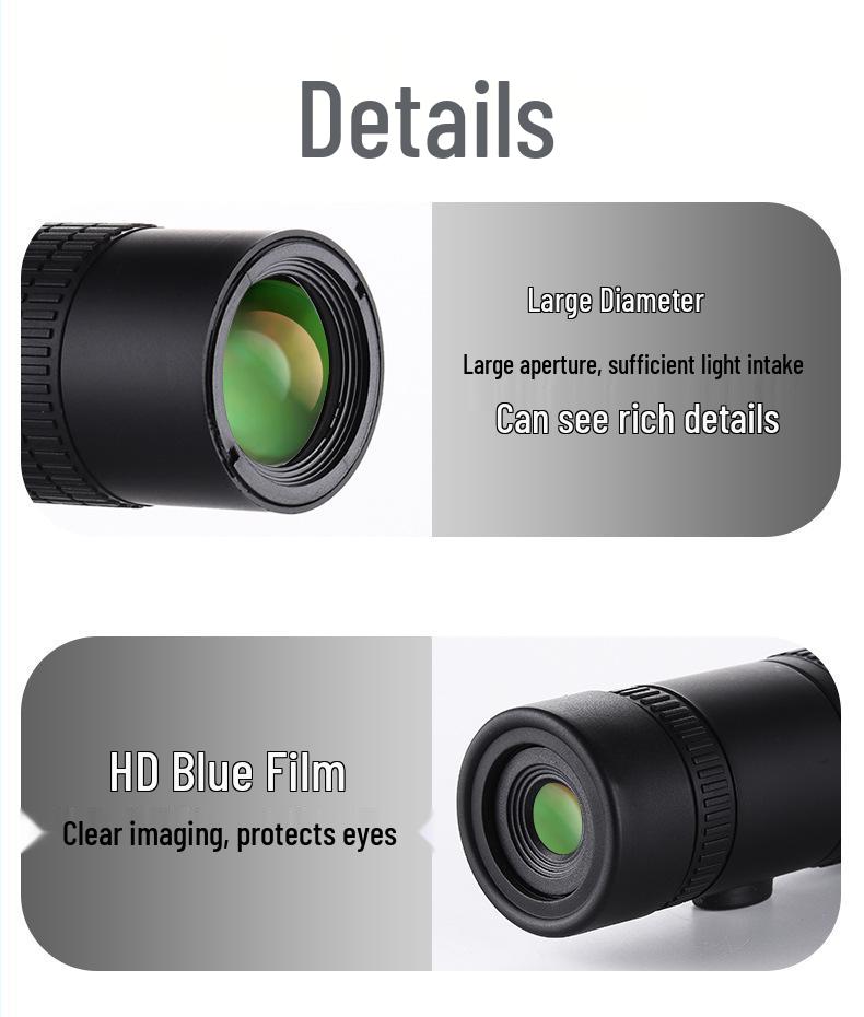 High Magnification 10-300x40 Zoom Monocular Telescope with Night Vision and HD Optics for Portable Outdoor Photography