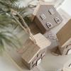 Wooden Christmas House Pendant Village Pendant DIY Christmas Tree Decoration Solid Wood Christmas House Party Decoration