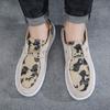 Nya herrkamouflage vardagliga canvas skor andningsbara plattbottnade trendiga mångsidiga sneakers mjuk sula vardagliga lata skor för män