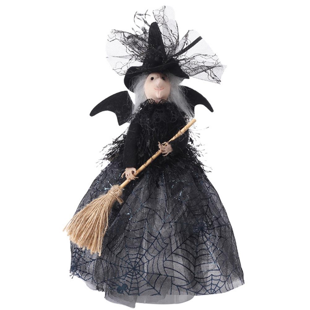 Black Halloween Witch Doll Figure Home Decor Ornament