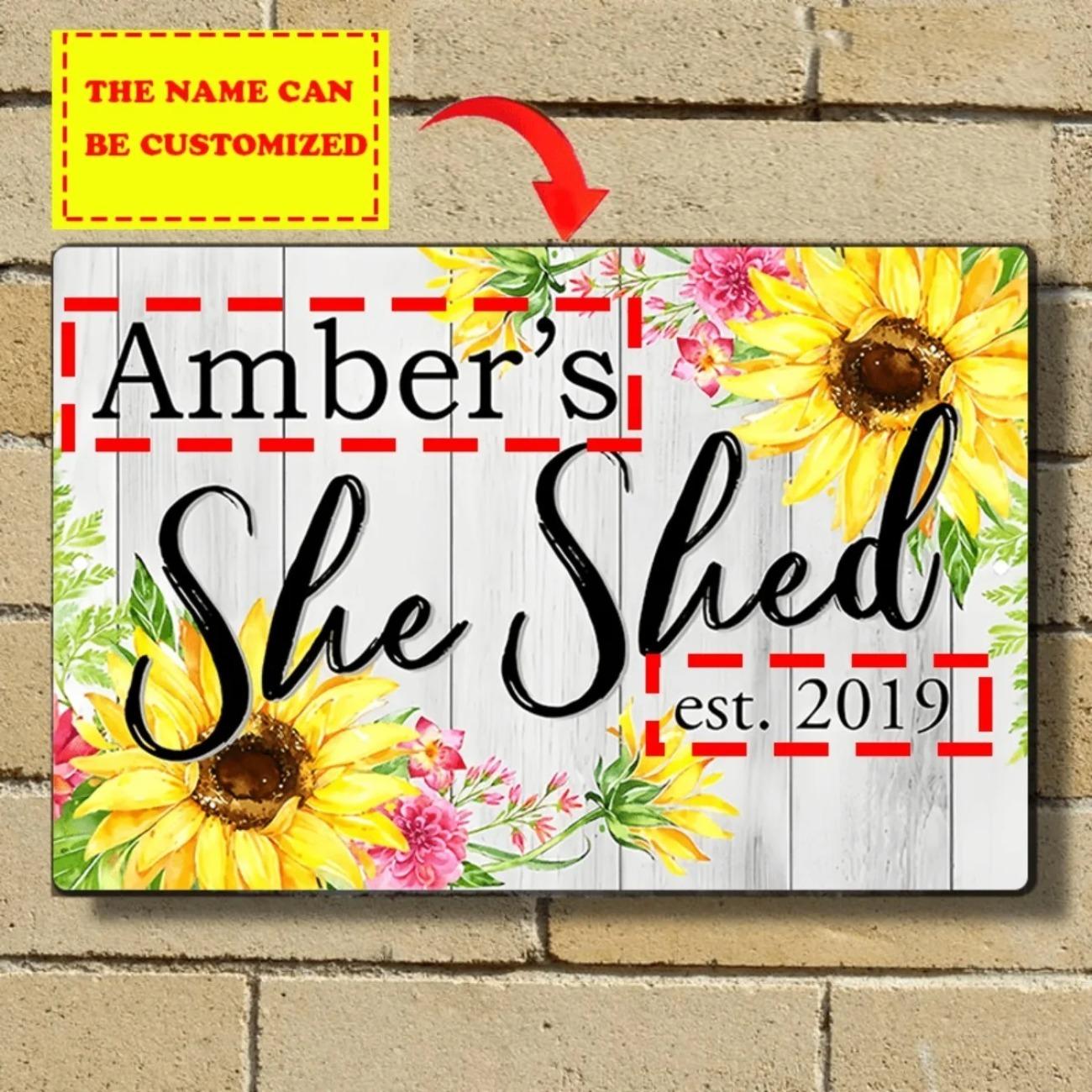 Personalized Retro Tin Sign for Garden Wall Decor белый